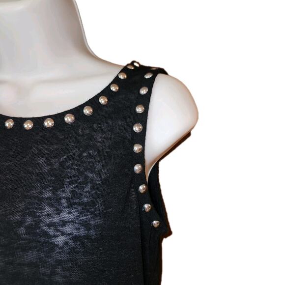 EUC crosby. Black Studded Tank Top Cover Up Sz Small - Picture 2 of 4